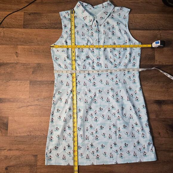 Reel Legends Teal with pelicans performance sleeveless dress size large - Picture 5 of 5